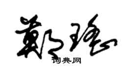 朱锡荣郑瑶草书个性签名怎么写