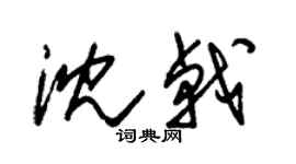 朱锡荣沈戟草书个性签名怎么写