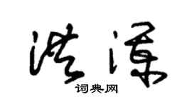 朱锡荣洪澜草书个性签名怎么写