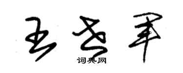 朱锡荣王世军草书个性签名怎么写