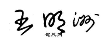 朱锡荣王明洲草书个性签名怎么写