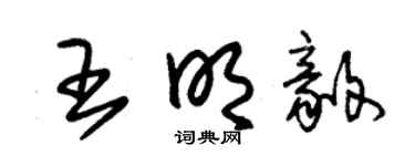 朱锡荣王明毅草书个性签名怎么写