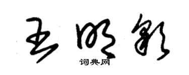 朱锡荣王明彩草书个性签名怎么写