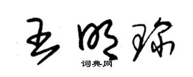 朱锡荣王明琛草书个性签名怎么写