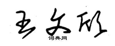 朱锡荣王文欣草书个性签名怎么写