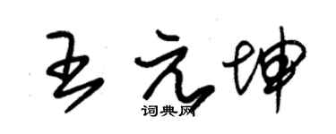 朱锡荣王元坤草书个性签名怎么写