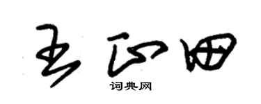 朱锡荣王正田草书个性签名怎么写