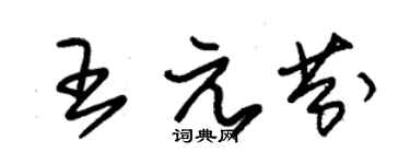 朱锡荣王元芬草书个性签名怎么写