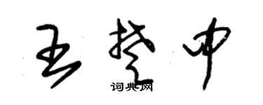 朱锡荣王楚中草书个性签名怎么写