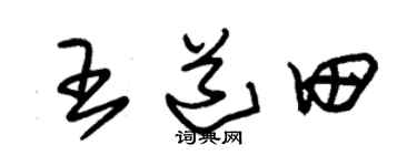 朱锡荣王道田草书个性签名怎么写