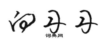 骆恒光向丹丹草书个性签名怎么写