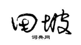 曾庆福田坡草书个性签名怎么写