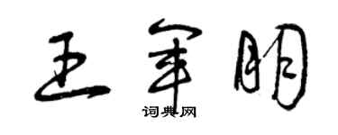 曾庆福王军朋草书个性签名怎么写