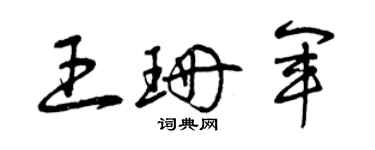 曾庆福王珊军草书个性签名怎么写