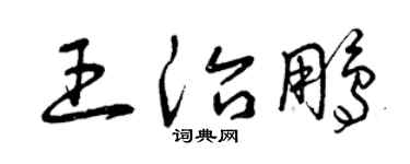 曾庆福王治鹏草书个性签名怎么写