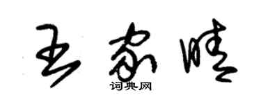 朱锡荣王家晴草书个性签名怎么写