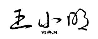 曾庆福王小明草书个性签名怎么写