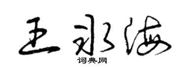 曾庆福王冰海草书个性签名怎么写