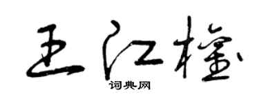 曾庆福王江权草书个性签名怎么写