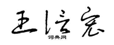 曾庆福王信宏草书个性签名怎么写