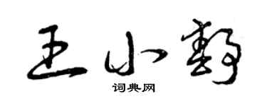 曾庆福王小静草书个性签名怎么写