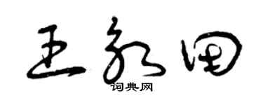 曾庆福王永田草书个性签名怎么写