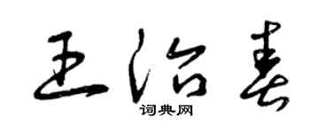 曾庆福王治春草书个性签名怎么写