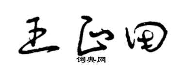 曾庆福王正田草书个性签名怎么写