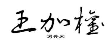 曾庆福王加权草书个性签名怎么写