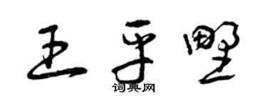 曾庆福王平野草书个性签名怎么写