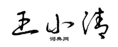 曾庆福王小清草书个性签名怎么写