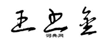曾庆福王书金草书个性签名怎么写