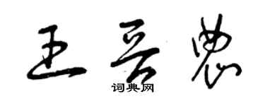 曾庆福王晋农草书个性签名怎么写