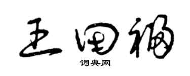 曾庆福王田福草书个性签名怎么写