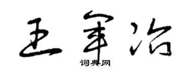 曾庆福王军冶草书个性签名怎么写