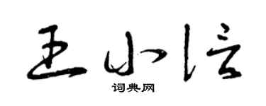 曾庆福王小信草书个性签名怎么写