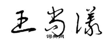 曾庆福王尚仪草书个性签名怎么写