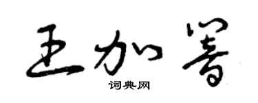 曾庆福王加响草书个性签名怎么写