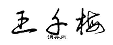 曾庆福王千梅草书个性签名怎么写