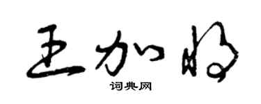 曾庆福王加将草书个性签名怎么写