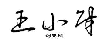 曾庆福王小财草书个性签名怎么写