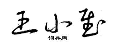 曾庆福王小慰草书个性签名怎么写