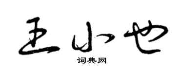 曾庆福王小也草书个性签名怎么写