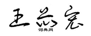 曾庆福王芯宏草书个性签名怎么写