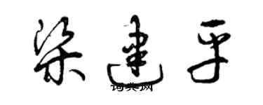 曾庆福梁建平草书个性签名怎么写