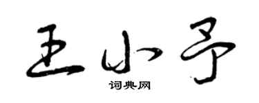 曾庆福王小予草书个性签名怎么写