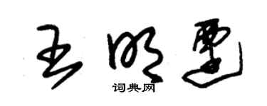 朱锡荣王明迁草书个性签名怎么写