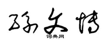 朱锡荣孙文博草书个性签名怎么写