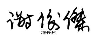 朱锡荣谢俊杰草书个性签名怎么写