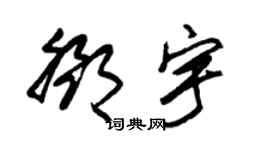 朱锡荣邓宇草书个性签名怎么写